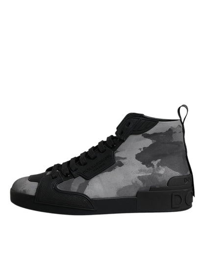 Dolce & Gabbana Multicolor Camouflage High Top Sneakers Shoes by Dolce & Gabbana