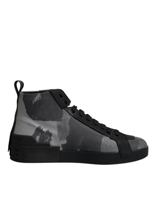Dolce & Gabbana Multicolor Camouflage High Top Sneakers Shoes by Dolce & Gabbana