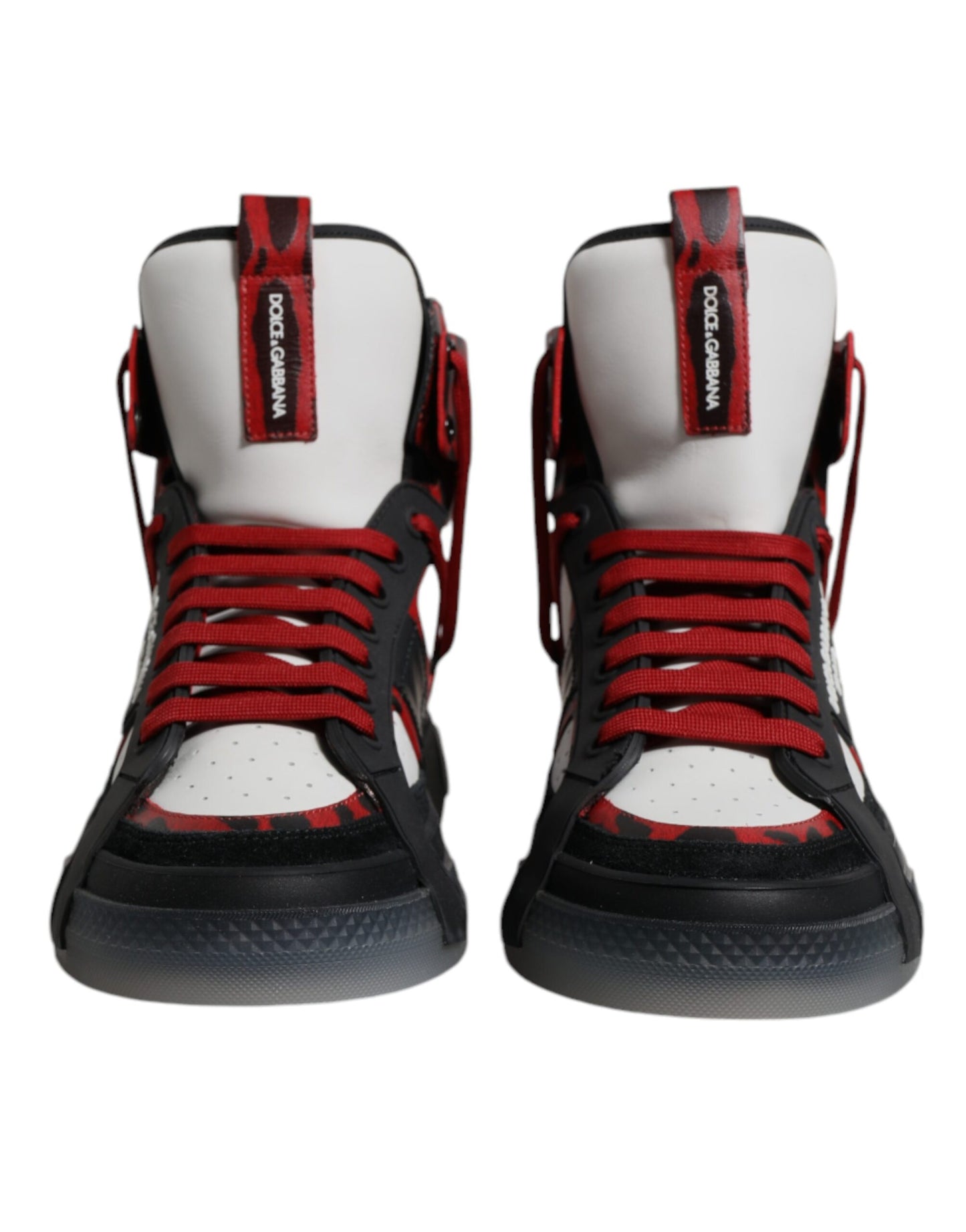 Dolce & Gabbana Multicolor Leather High Top Sneakers Shoes by Dolce & Gabbana