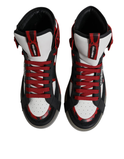 Dolce & Gabbana Multicolor Leather High Top Sneakers Shoes by Dolce & Gabbana