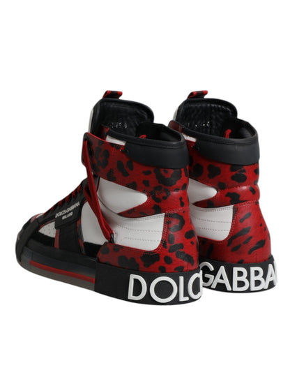 Dolce & Gabbana Multicolor Leather High Top Sneakers Shoes by Dolce & Gabbana