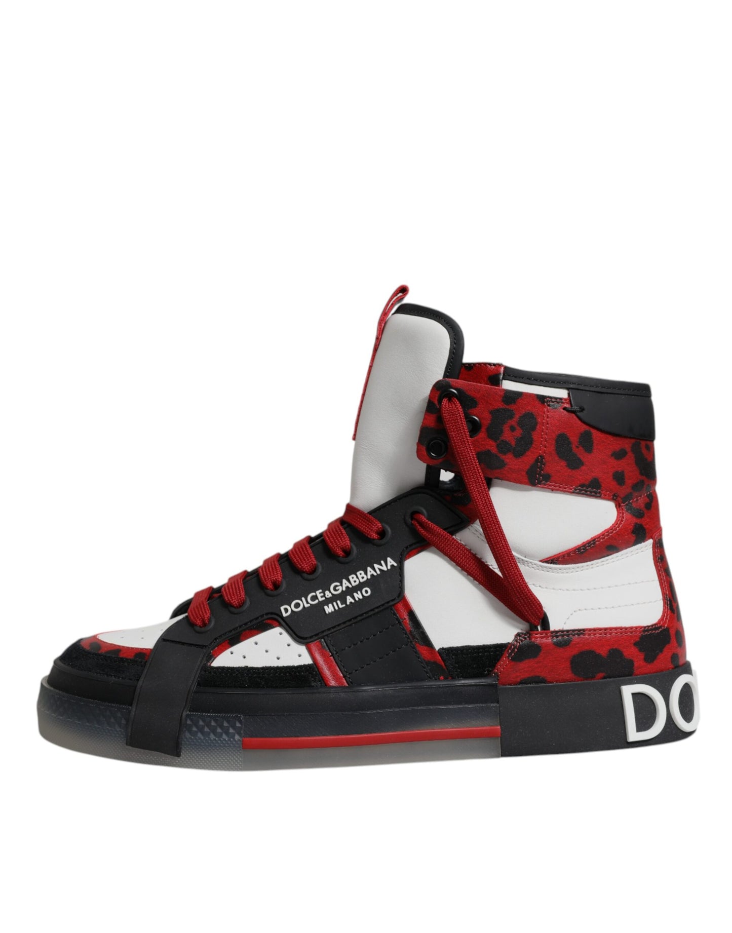 Dolce & Gabbana Multicolor Leather High Top Sneakers Shoes by Dolce & Gabbana