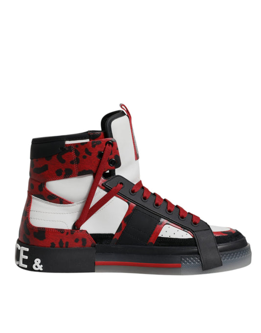 Dolce & Gabbana Multicolor Leather High Top Sneakers Shoes by Dolce & Gabbana