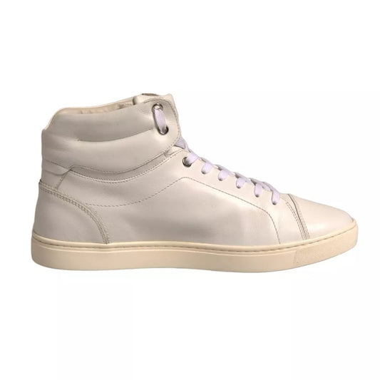 Dolce & Gabbana White London Logo High Top Sneakers Shoes by Dolce & Gabbana