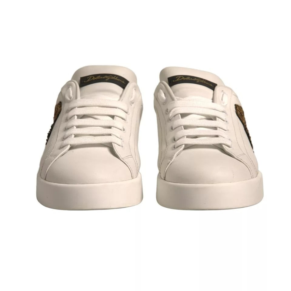 Dolce & Gabbana White Crown Patch Portofino Sneakers Shoes by Dolce & Gabbana