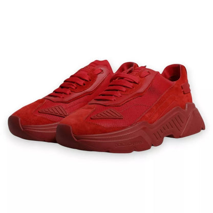 Dolce & Gabbana Red Leather Daymaster Low Top Sneakers Shoes by Dolce & Gabbana