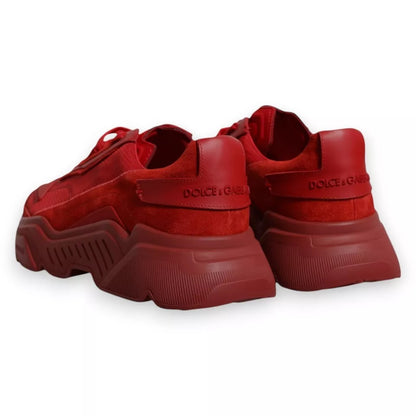 Dolce & Gabbana Red Leather Daymaster Low Top Sneakers Shoes by Dolce & Gabbana