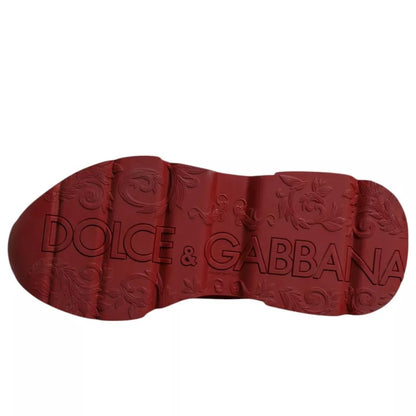 Dolce & Gabbana Red Leather Daymaster Low Top Sneakers Shoes by Dolce & Gabbana