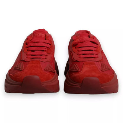 Dolce & Gabbana Red Leather Daymaster Low Top Sneakers Shoes by Dolce & Gabbana