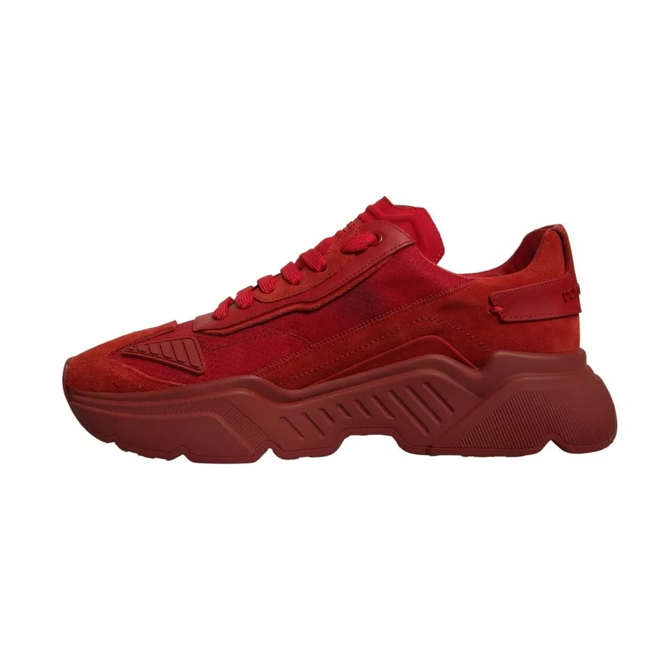 Dolce & Gabbana Red Leather Daymaster Low Top Sneakers Shoes by Dolce & Gabbana