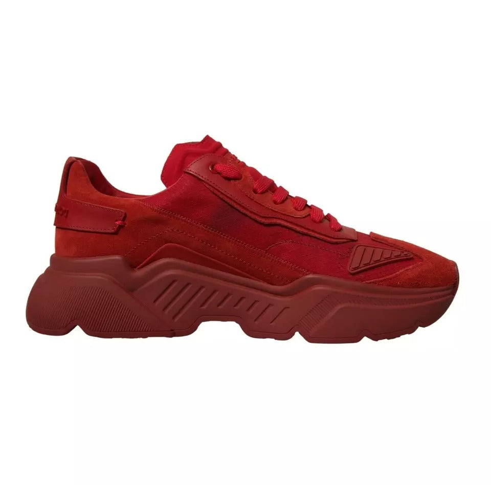 Dolce & Gabbana Red Leather Daymaster Low Top Sneakers Shoes by Dolce & Gabbana