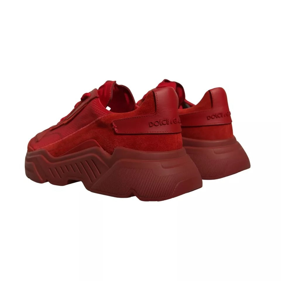 Dolce & Gabbana Red Leather Daymaster Low Top Sneakers Shoes by Dolce & Gabbana