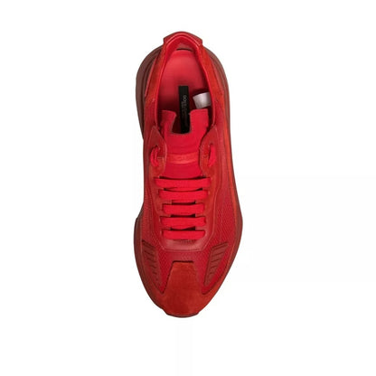 Dolce & Gabbana Red Leather Daymaster Low Top Sneakers Shoes by Dolce & Gabbana