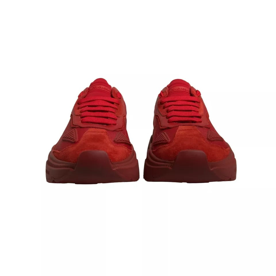 Dolce & Gabbana Red Leather Daymaster Low Top Sneakers Shoes by Dolce & Gabbana