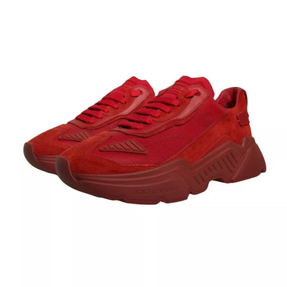 Dolce & Gabbana Red Leather Daymaster Low Top Sneakers Shoes by Dolce & Gabbana