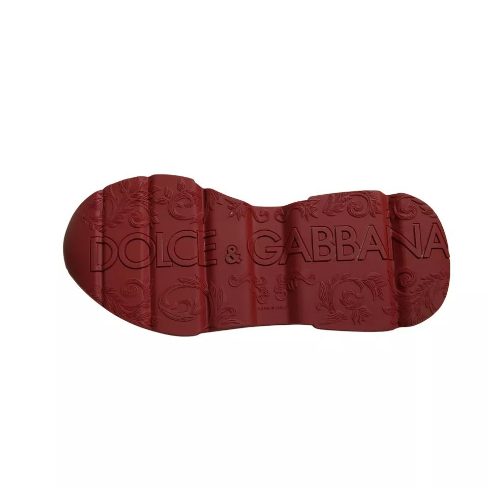 Dolce & Gabbana Red Leather Daymaster Low Top Sneakers Shoes by Dolce & Gabbana
