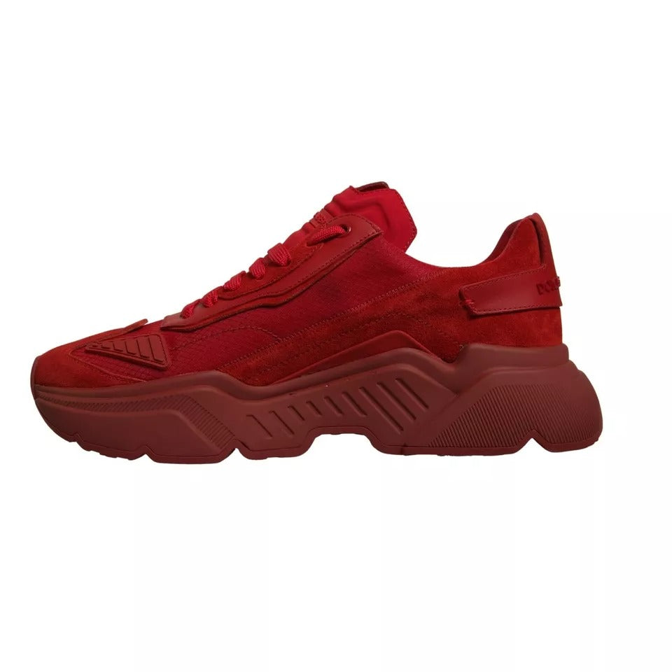 Dolce & Gabbana Red Leather Daymaster Low Top Sneakers Shoes by Dolce & Gabbana