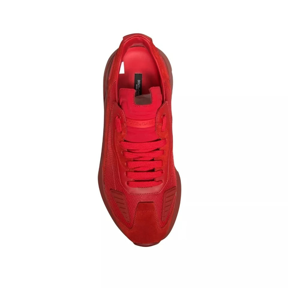 Dolce & Gabbana Red Leather Daymaster Low Top Sneakers Shoes by Dolce & Gabbana