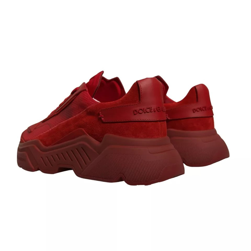 Dolce & Gabbana Red Leather Daymaster Low Top Sneakers Shoes by Dolce & Gabbana