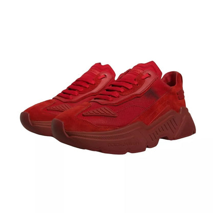 Dolce & Gabbana Red Leather Daymaster Low Top Sneakers Shoes by Dolce & Gabbana