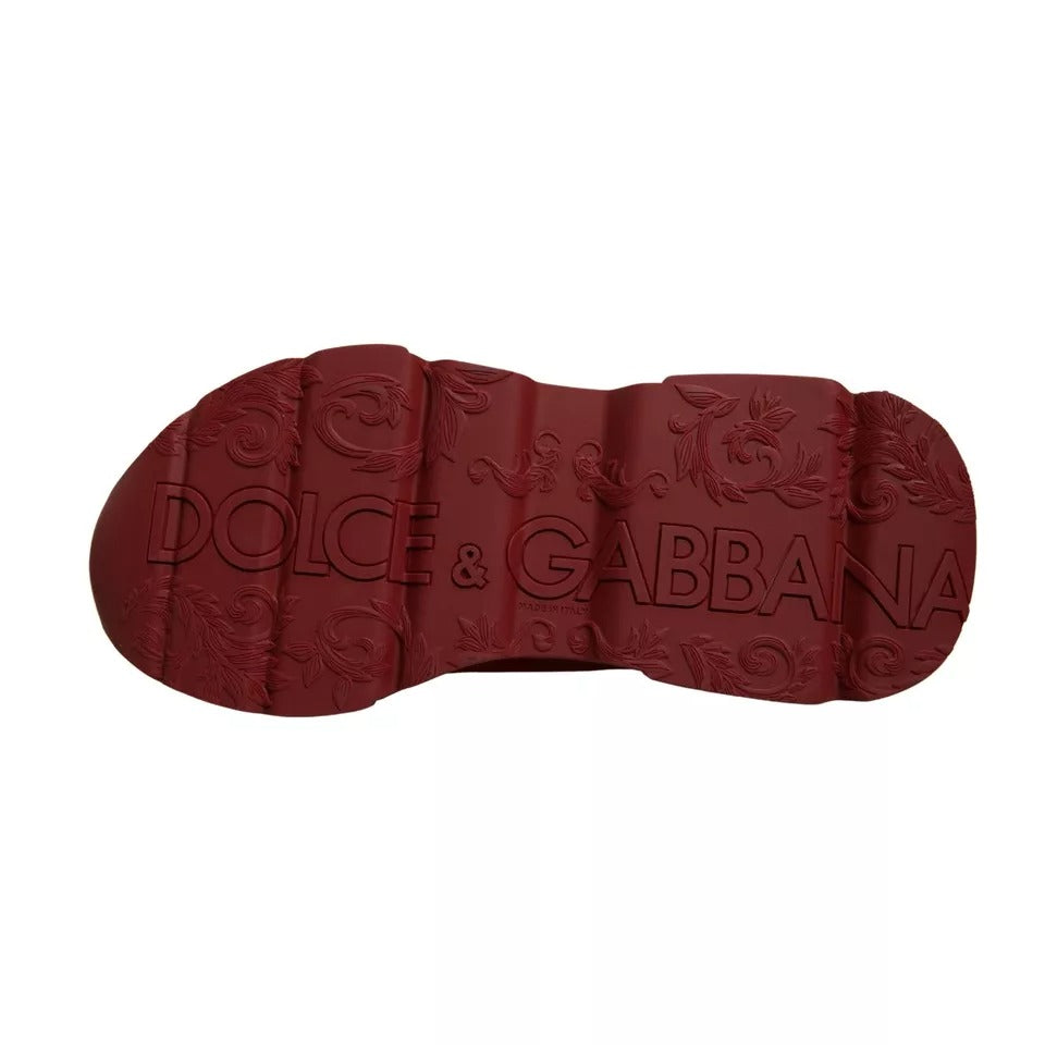 Dolce & Gabbana Red Leather Daymaster Low Top Sneakers Shoes by Dolce & Gabbana