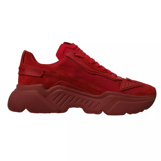 Dolce & Gabbana Red Leather Daymaster Low Top Sneakers Shoes by Dolce & Gabbana