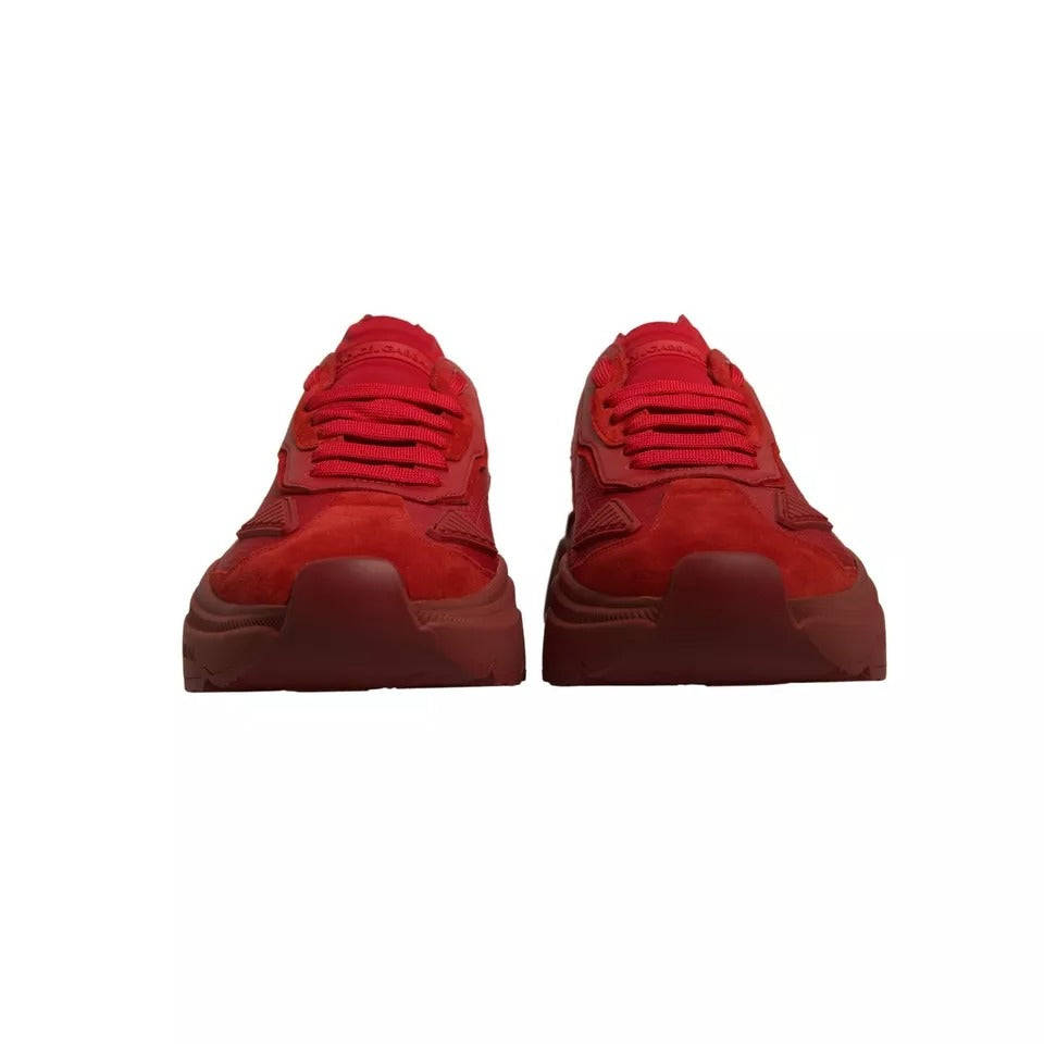 Dolce & Gabbana Red Leather Daymaster Low Top Sneakers Shoes by Dolce & Gabbana