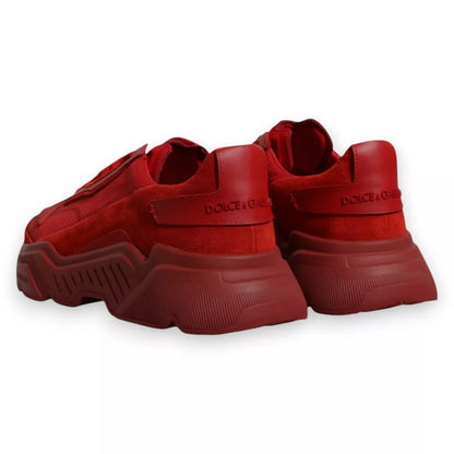 Dolce & Gabbana Red Leather Daymaster Low Top Sneakers Shoes by Dolce & Gabbana