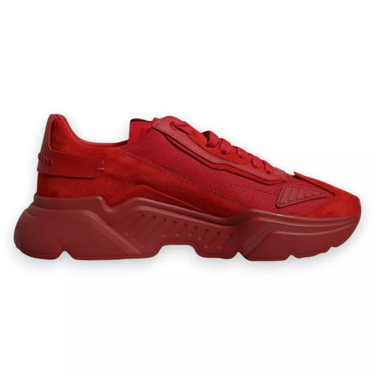 Dolce & Gabbana Red Leather Daymaster Low Top Sneakers Shoes by Dolce & Gabbana