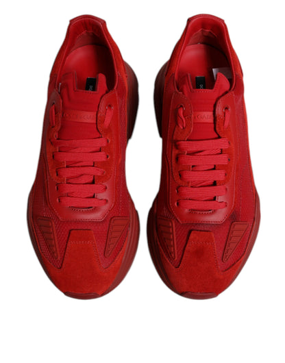 Dolce & Gabbana Red Leather Daymaster Low Top Sneakers Shoes by Dolce & Gabbana