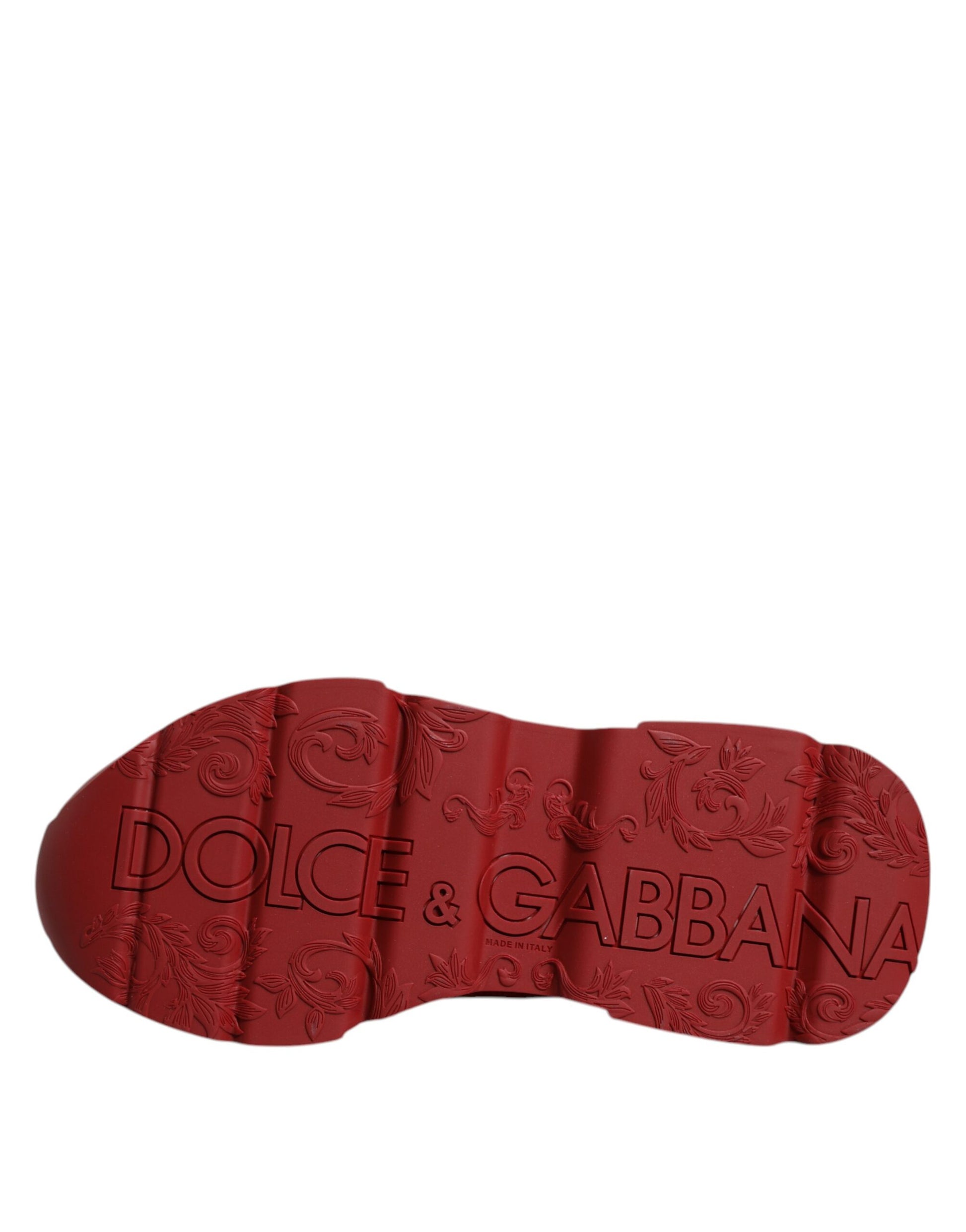 Dolce & Gabbana Red Leather Daymaster Low Top Sneakers Shoes by Dolce & Gabbana