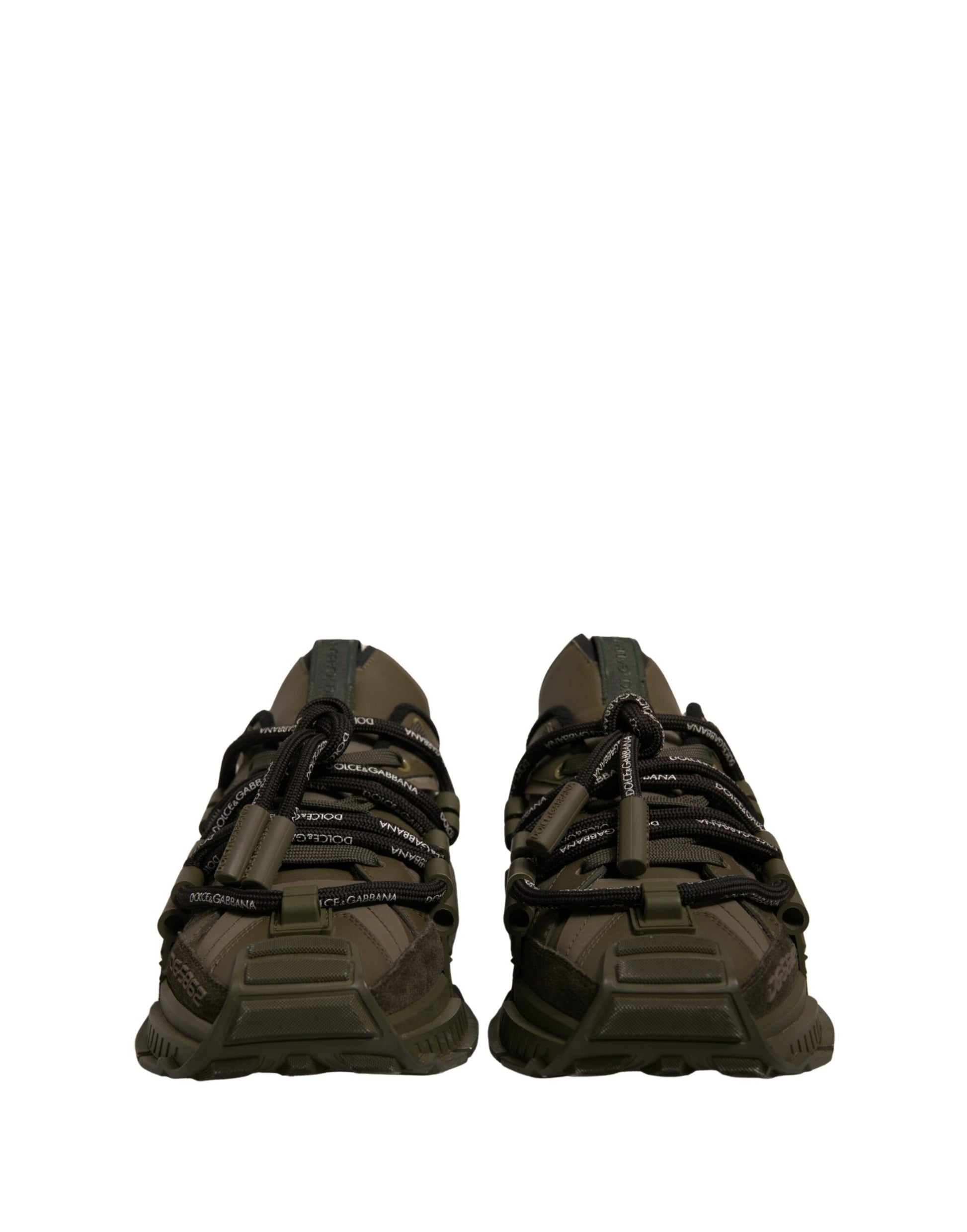 Dolce & Gabbana Military Green Space Low Top Sneakers Shoes by Dolce & Gabbana