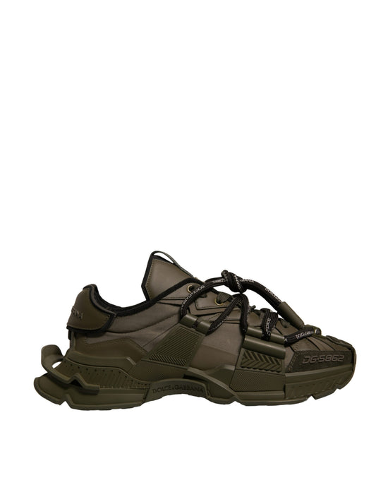 Dolce & Gabbana Military Green Space Low Top Sneakers Shoes by Dolce & Gabbana