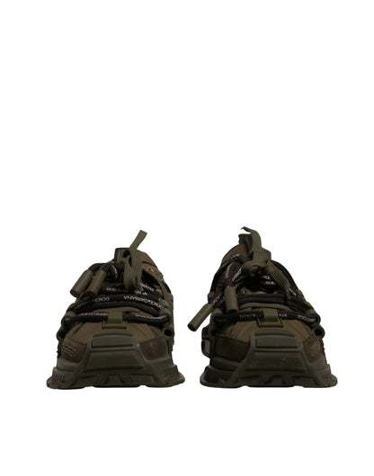 Dolce & Gabbana Military Green Space Low Top Sneakers Shoes by Dolce & Gabbana