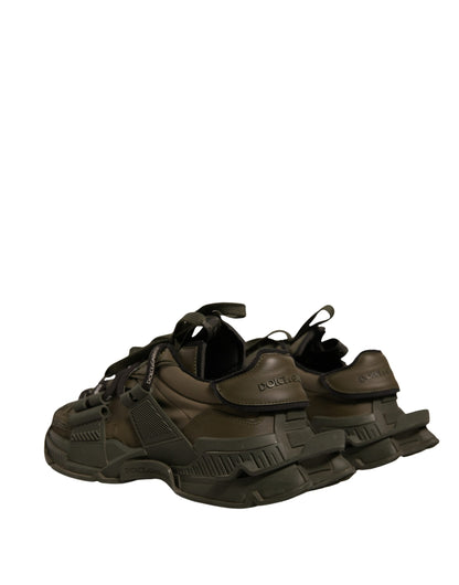 Dolce & Gabbana Military Green Space Low Top Sneakers Shoes by Dolce & Gabbana