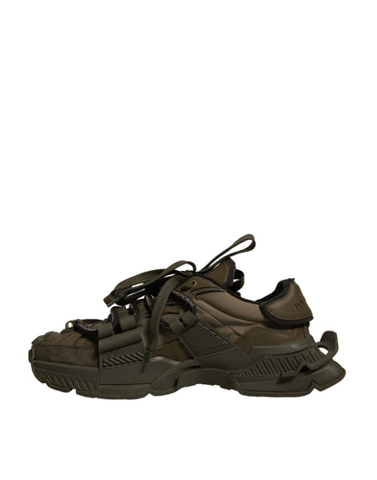 Dolce & Gabbana Military Green Space Low Top Sneakers Shoes by Dolce & Gabbana