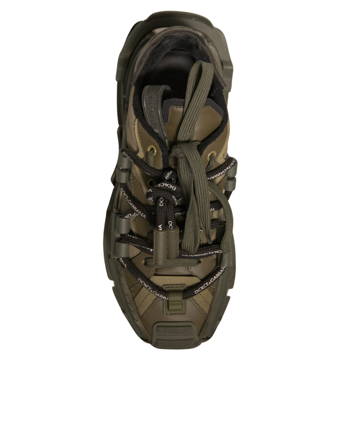 Dolce & Gabbana Military Green Space Low Top Sneakers Shoes by Dolce & Gabbana