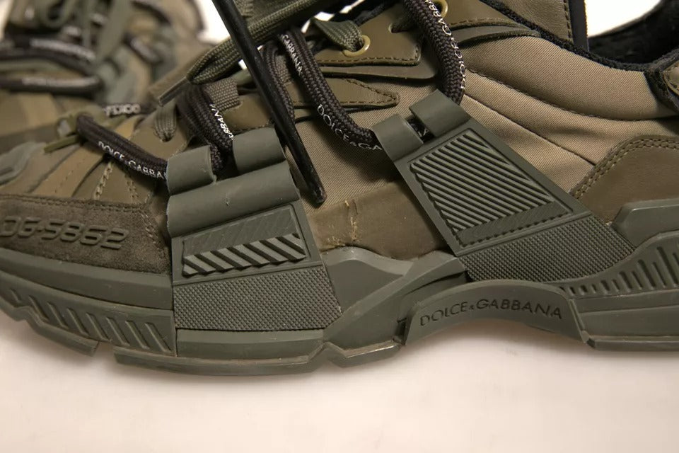 Dolce & Gabbana Military Green Space Low Top Sneakers Shoes by Dolce & Gabbana