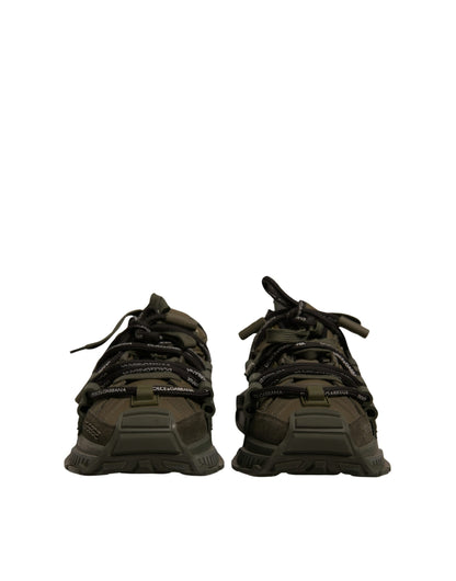 Dolce & Gabbana Military Green Space Low Top Sneakers Shoes by Dolce & Gabbana