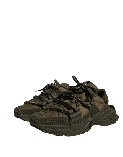 Dolce & Gabbana Military Green Space Low Top Sneakers Shoes by Dolce & Gabbana