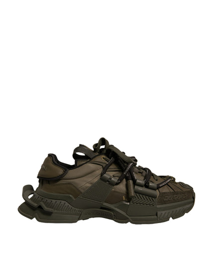 Dolce & Gabbana Military Green Space Low Top Sneakers Shoes by Dolce & Gabbana