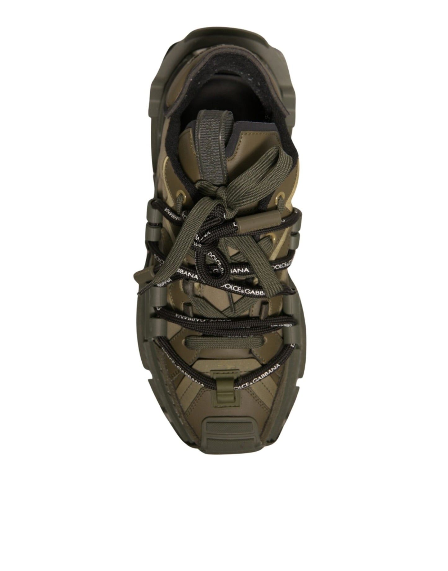 Dolce & Gabbana Military Green Space Low Top Sneakers Shoes by Dolce & Gabbana