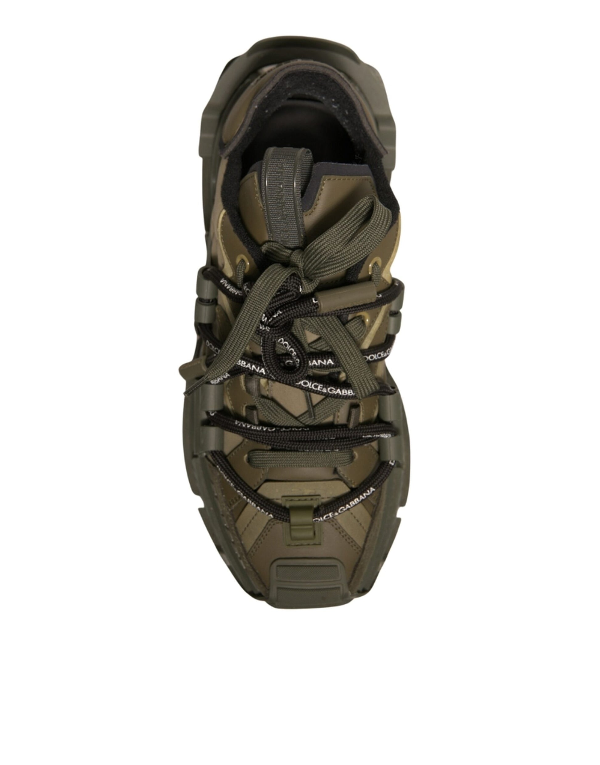 Dolce & Gabbana Military Green Space Low Top Sneakers Shoes by Dolce & Gabbana