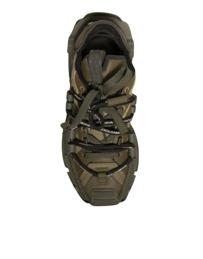 Dolce & Gabbana Military Green Space Low Top Sneakers Shoes by Dolce & Gabbana