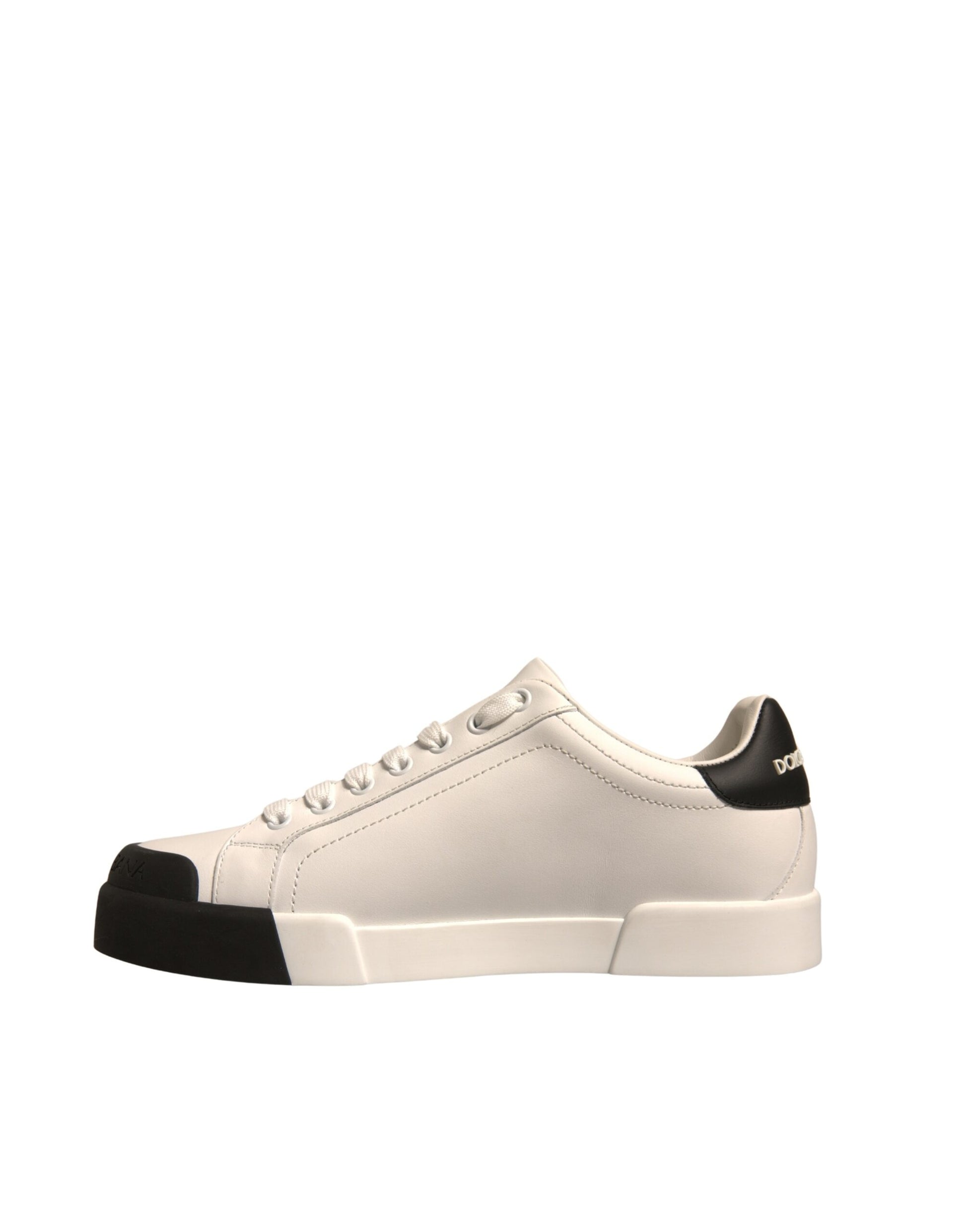 Dolce & Gabbana White Leather Logo Portofino Sneakers Shoes by Dolce & Gabbana