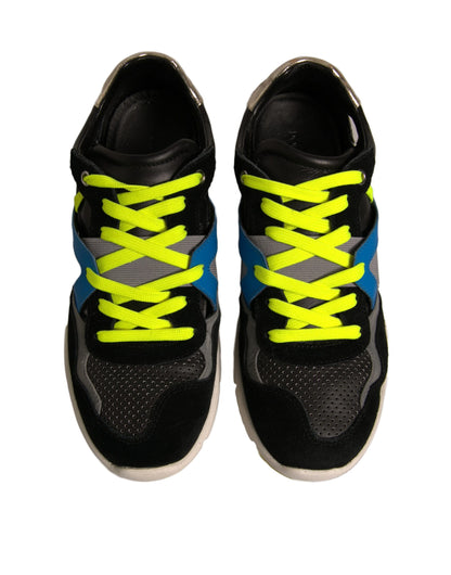 Dolce & Gabbana Multicolor Suede Low Top Sneakers Shoes by Dolce & Gabbana