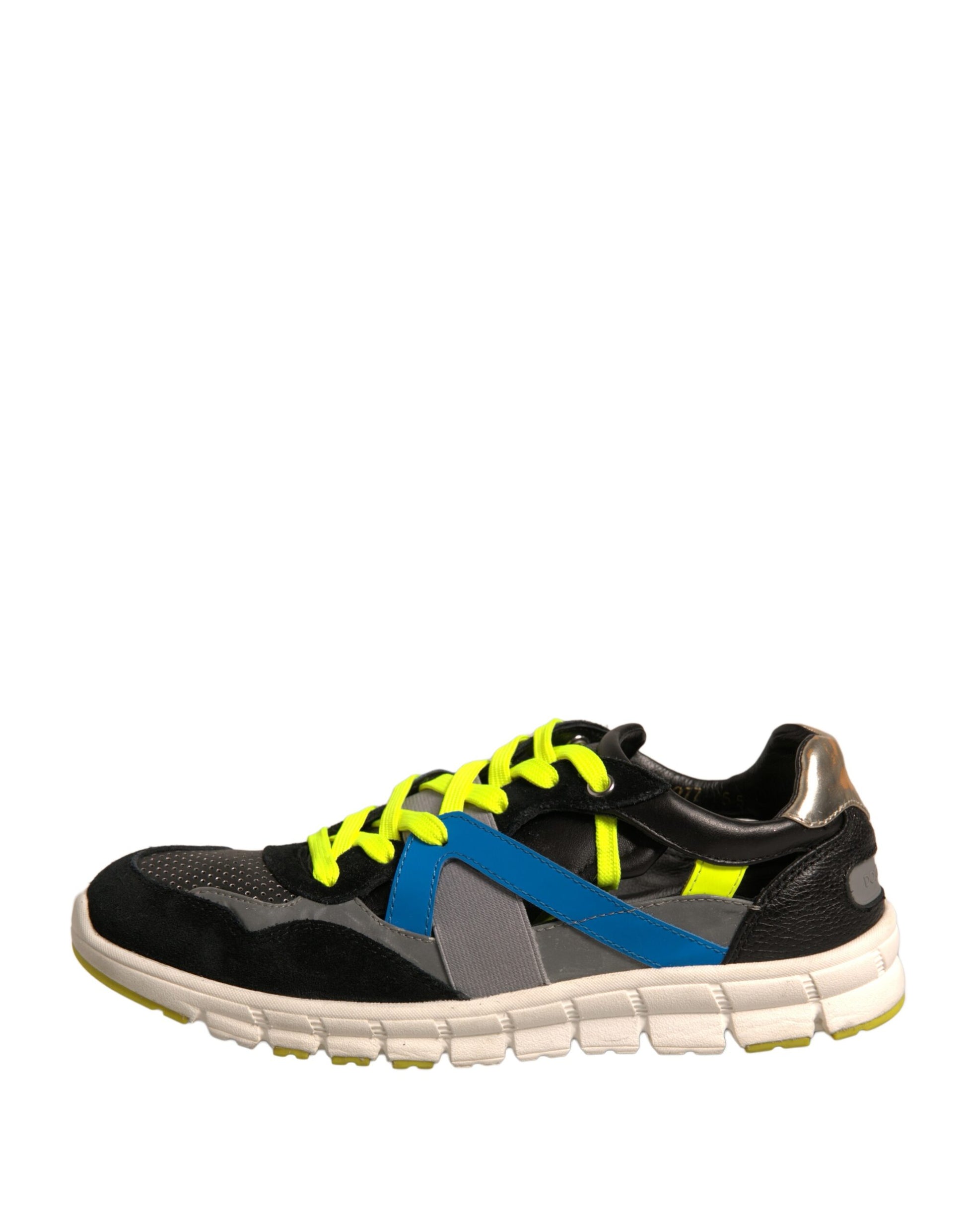 Dolce & Gabbana Multicolor Suede Low Top Sneakers Shoes by Dolce & Gabbana