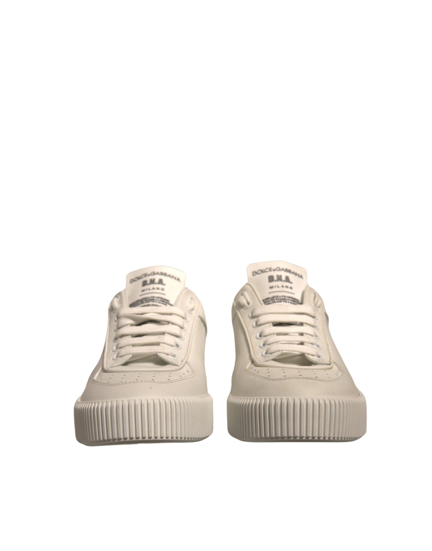 Dolce & Gabbana White Miami Leather Low Top Sneakers Shoes by Dolce & Gabbana