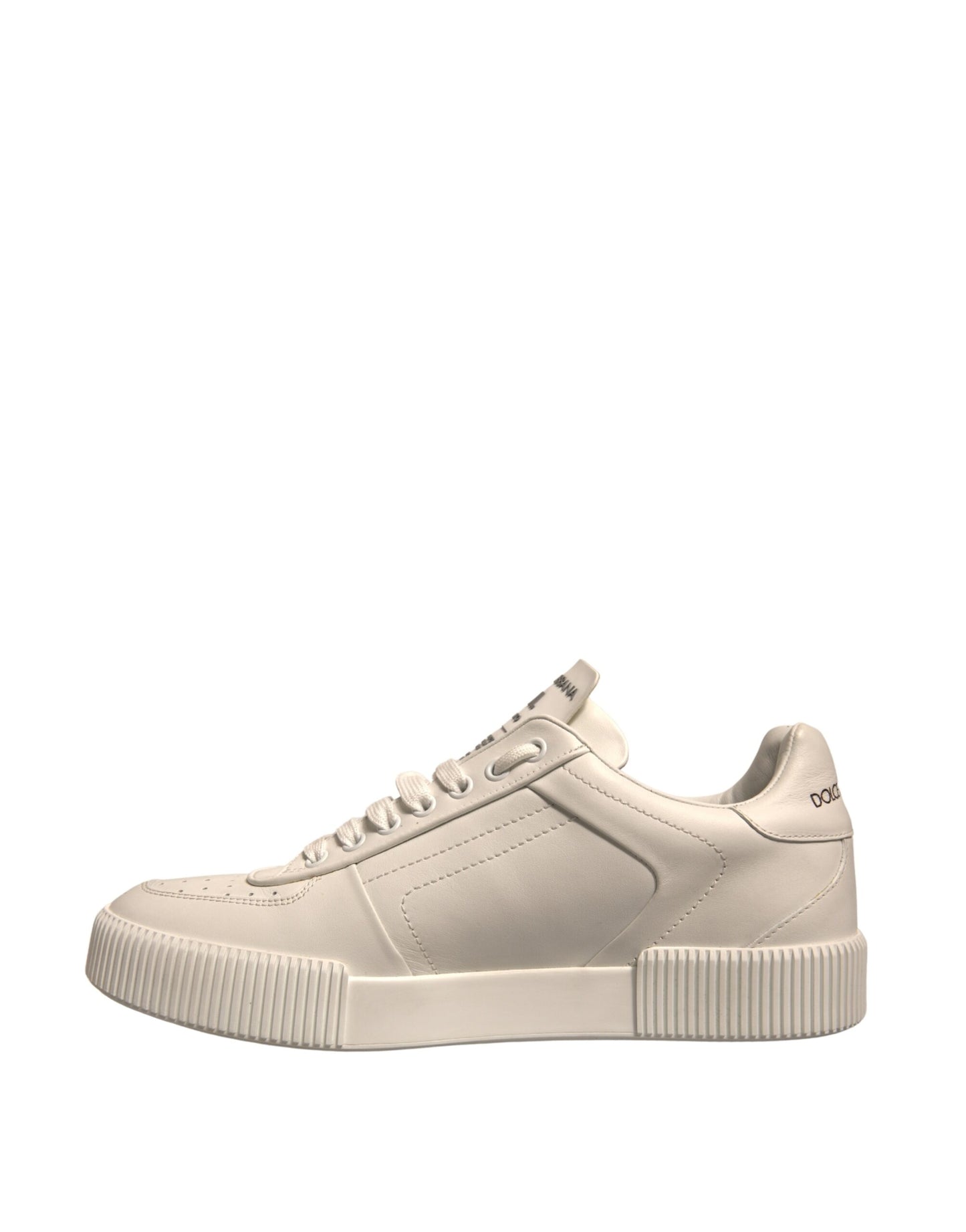 Dolce & Gabbana White Miami Leather Low Top Sneakers Shoes by Dolce & Gabbana