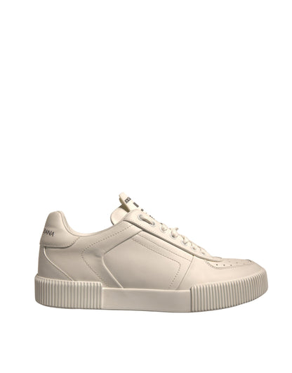Dolce & Gabbana White Miami Leather Low Top Sneakers Shoes by Dolce & Gabbana